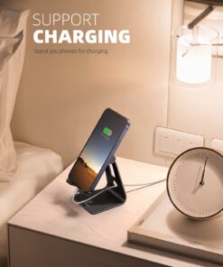 Lamicall Adjustable Cell Phone Stand, Desk Phone Holder, Cradle, Dock, Compatible with iPhone 15, 14, Plus, Pro, Pro Max, 13 12 X XS,4-8" Phones, Office Accessories, All Android Smartphone, Black 35 71ugZBrOF L