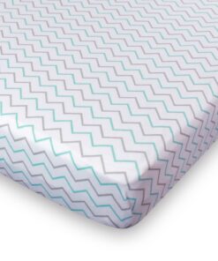 Ziggy Baby Crib Sheet Fitted Jersey Cotton (Chevron Cross Blue/Grey) Chevron Cross Blue/Grey 21 71uhAT XxL