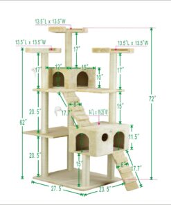 Go Pet Club Cat Tree, 50W x 26L x 72H, Beige 37 71uhQsytVfL