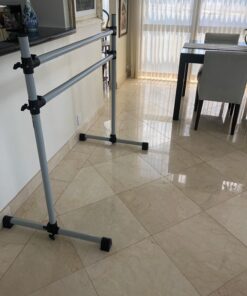 VITA Barre Portable Freestanding Double Ballet Barre, Prodigy, 4 Ft Bars, Satin Silver | Adjustable Height, USA Made, Home or Gym Exercise Equipment for Kids & Adults | Dance, Fitness, Pilates 9 71uhYnaUraL