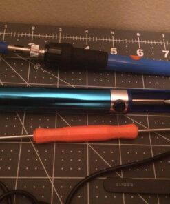 Sywon Full Set 60W 110V Electric Soldering Iron Kit with Adjustable Temperature Welding Iron, 5pcs Tips, Desoldering Pump, 2pcs Tweezers, Tin Wire Tube, Stand and 6pcs Aid Tools in PU Carry Bag 37 71uipyEEFLL