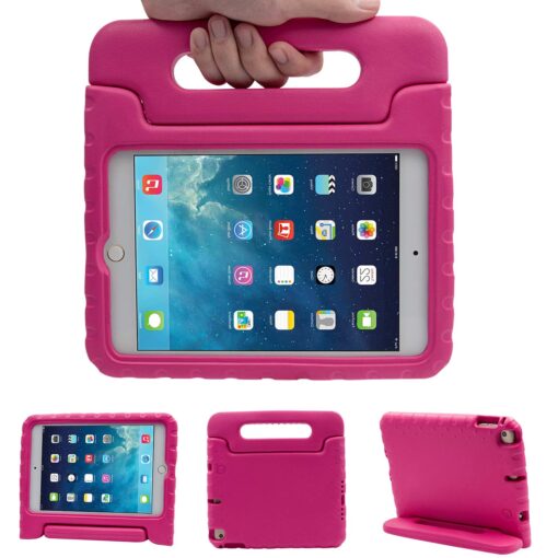 LEFON Kids Case Shockproof for iPad Mini 5/4/3/2/1, iPad Mini 4th Generation Case for Kids, Convertible Handle Light Weight Super Protective Stand Cover Case for iPad Mini 5th Gen 7.9 Inch Rosy