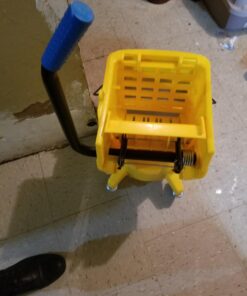 Carlisle FoodService Products Mop Bucket with Side-Press Wringer for Floor Cleaning, Restaurants, Offices, And Janitorial Use, Polyproylene, 26 Quarts, Yellow 46 71ujNKUfHUL