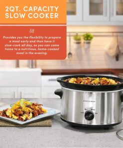 Alternative view of 2-Quart Electric Oval Slow Cooker - Adjustable Temp, Entrees, Sauces, Stews & Dips, (Stainless Steel)