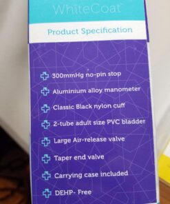 White Coat Deluxe Aneroid Sphygmomanometer Professional Blood Pressure Monitor with Adult Sized Black Cuff and Carrying Case 4 Piece Set 46 71ul 1hxeJL
