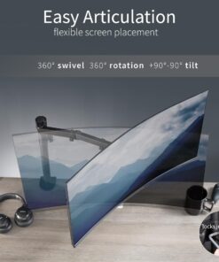 VIVO Single Monitor Arm Desk Mount, Holds Screens up to 32 inch Regular and 38 inch Ultrawide, Fully Adjustable Stand with C-Clamp and Grommet Base, VESA 75x75mm or 100x100mm, Black, STAND-V001 16" Tall 30 71ulWvPSg8L