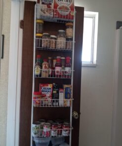 Lavish Home (White) 6-Tier Adjustable Kitchen Door Rack for Pantry Organization and Storage Shelving, (L) 19” x (W) 5” x (H) 56-64 37 71um1TUkPEL
