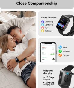 ENOMIR Smart Watch for Men Women(Answer/Make Call), Alexa Built-in,Fitness with Heart Rate SpO2 Sleep Monitor 100 Sports 5ATM Waterproof Activity Trackers and Smartwatches iOS&Android Phones Black 27 71um6jwdPzL 1