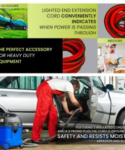 Go Green Power Inc. (GG-13800) 14/3 SJTW Outdoor Extension Cord, Lighted Extension Cord, 100 ft Orange 15 71umhWjHAPS