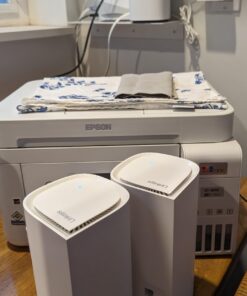 Linksys Velop Pro WiFi 6E Mesh System - Cognitive Mesh Router with 6 Ghz Band Access & 5.4 (AXE5400) Gbps True Gigabit Speed - Whole-Home Coverage up to 9,000 sq. ft. & 200+ Devices - 3 Pack 17 71unbIWbk L