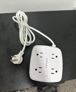 6 Ft Surge Protector Power Strip - 8 Widely Outlets with 4 USB Ports, 3 Side Outlet Extender with 6 Feet Extension Cord, Flat Plug, Wall Mount, Desk USB Charging Station, ETL,White 6 Ft 42 71uo7HerooL