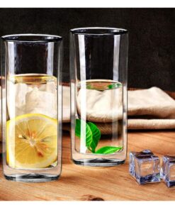 Sun's Tea (Set of 2) 20oz (600ml) Ultra Clear Strong Double Wall Insulated Thermo Glass Tumbler V3 Highball Glass for Beer/cocktail/lemonade/iced Tea/Smoothie (Real Borosilicate Glass, Not Plastic) 10 71uoSTFsyLL
