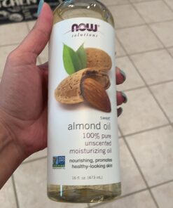 NOW Solutions, Sweet Almond Oil, 100% Pure Moisturizing Oil, Promotes Healthy-Looking Skin, Unscented Oil, 16-Ounce,Package may vary 16 Fl Oz (Pack of 1) 25 71uopjU2OJL