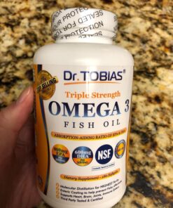 Dr. Tobias Omega 3 Fish Oil, 800 mg EPA 600 mg DHA Omega 3 Supplement for Heart, Brain & Immune Support, Absorbable Triple Strength Fish Oil Supplements - 2000 mg Per Serving, 180 Softgels 90 Servings 31 71upXVaUcvL