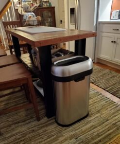 simplehuman 50 Liter / 13.2 Gallon Slim Open Top Trash Can, Commercial Grade Heavy Gauge Brushed Stainless Steel 50 Liter Slim 39 71uq25J0sJL