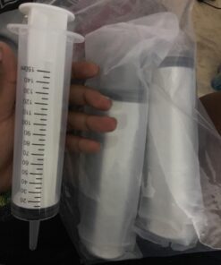 3 Pcs 150ml Large Syringes, Sterile and Individual Sealed, Easy to Use and Clean, Plastic Garden Syringe for Liquid, lip Gloss, Paint, Epoxy Resin, Oil, Watering Plants, Refilling 150 ml syringes only 29 71uqEKJuQL