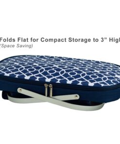 Picnic at Ascot Patented Insulated Folding Picnic Basket Cooler- Designed & Quality Approved in the USA Trellis Blue 11 71usNX211L