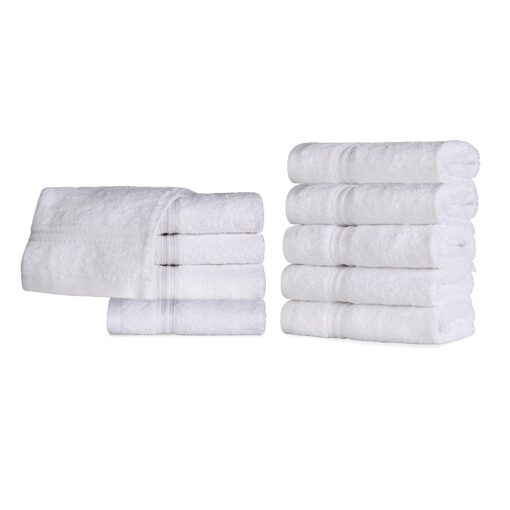 SUPERIOR Egyptian Cotton 10-Piece Face Towel Set, Small Towels for Facial, Spa, Quick Dry, Absorbent Towels, Bathroom Accessories, Guest Bath, Home Essentials, Washcloth, Airbnb, White Washcloth (10-Pack)