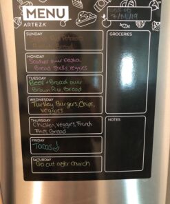 Arteza Dry Erase Magnetic Chalkboard Menu Planner Set (16" x 12" Black Dry Erase Board, 9" x 6" Kitchen Conversion Chart, 12 Colorful fine tip Markers, Microfiber Sponge, Spray Bottle) 16 x 12 Inches 29 71usuZyJ7L