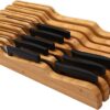 YBM Home in Drawer Bamboo Kitchen Knife Storage Block, Knife Organizer and Holder 317 17" x 8.75” x 2” 1 58 71uswUiCJkL
