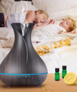 OliveTech Aroma Essential Oil Diffuser, 400ml Ultrasonic Cool Mist Humidifier with Waterless Auto Shut-Off and Cleaning Kit for Home, Yoga, Office, Spa, Bedroom, Baby Room - Wood Grain A-dark Wood 45 71usxC9I0L