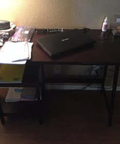 SEI Furniture Langston Spacious A Frame 2 Fixed Shelves Desk, Espresso 44 71uu2MSgdAL