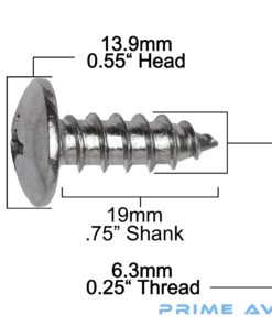 Alternative view of Prime Ave Stainless Steel Screws with Nylon Inserts for Securing License Plates, Frames & Covers 4755299 3907444 A11719 (Set of 4) 8