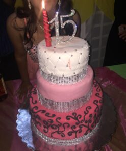 Ella Celebration 15 Cake Topper 15th Birthday Anniversary Quinceañera Party Supplies Rhinestone Number Decoration (Silver) Silver 36 71uuEFm8nL