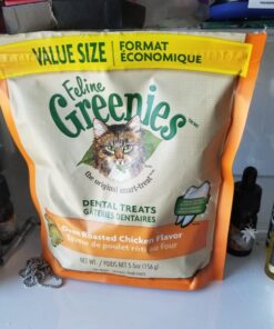 FELINE GREENIES Natural Dental Care Cat Treats Oven Roasted Chicken Flavor, 5.5 oz. Pack 39 71uufTssdnL