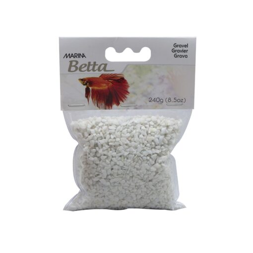 Marina Betta Aquarium Starter Kit, Gravel, White