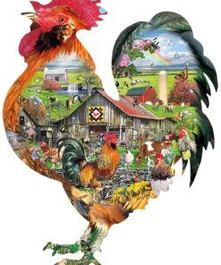 SUNSOUT INC - Rule The Roost - 1000 pc Special Shape Jigsaw Puzzle by Artist: Lori Schory - Finished Size 26.25" x 34.25" - MPN# 95880 17 71uv3WQbdCS