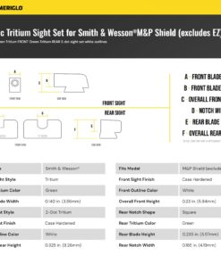 AMERIGLO Classic Tritium Sight Set, Compatible with Smith & Wesson M&P | Green Tritium Front & Rear 3-Dot Night Sights with White Outlines S&W M&P Shield (Excluding EZ Series) 7 71uvQkA3dsL