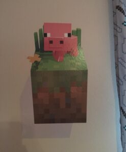 (Set of 4) LucyM Wall Decal Digging Steve; Creeper Inside Wall; Baby Pig; Baby Cow 34 71uwQCUpS7L