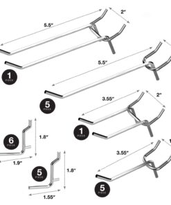 Hiltex 53106 Pegboard Hook Assortment Set, 50 Piece Heavy Duty, Pegboard Hooks for Tools, Garage & Workshops Hooks and Holders, Accessories for Craft Room, Wall Storage Shelving Peg Hooks 50 Piece: Hooks 27 71ux GXBFL 1