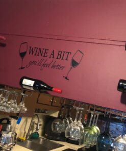 Blinggo WINE A BIT you'll feel better Quote Letter Wall Sticker Decal Home Arts Dinning Kitchen Lounge Decor Wall Decoration 22''X10'' Black 19 71uxI0VFvL