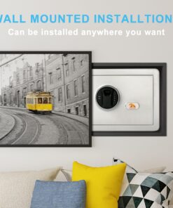 TIGERKING Biometric Fingerprint Home Safe, 1.2 Cubic Feet Digital Security Safe Lock Box, Quick-Access Small Safes for Cash, Jewelry, Handgun, Document, White FED-WHITE 14 71uxeBX1IL