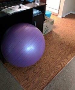 SmarterLife Workout Exercise Ball for Fitness, Yoga, Balance, Stability, or Birthing, Great as Yoga Ball Chair for Office or Exercise Gym Equipment for Home, Premium Non-Slip Design Purple 65 cm 38 71uxuIQwjQL