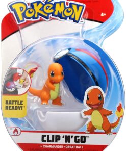 Alternative view of Pokemon Official Charmander Clip and Go, Comes with Charmander Action Figure and Great Ball