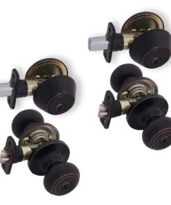 Alternative view of Honeywell 8101406 Classic Entry Door Knob and Deadbolt Lock Set, Oil Rubbed Bronze, 2-Pack