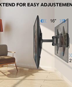 MOUNTUP UL Listed Full Motion TV Wall Mount for Most 42-82 inch TVs with Articulating Swivel and Tilt, TV Mount Max VESA 600x400mm, Holds up to 100lbs Fits 16" Stud MU0028 35 71uy6SDK1rL