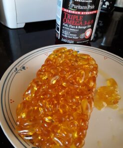 Puritan's Pride Triple Omega 3-6-9 Fish, Flax and Borage, supports healthy joints Yellow 240 Count (Pack of 1) 40 71uyJXxz30L