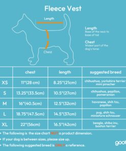 Gooby Fleece Vest Dog Sweater - Lavender, Medium - Warm Pullover Fleece Dog Jacket with O-Ring Leash - Winter Small Dog Sweater Coat - Cold Weather Dog Clothes for Small Dogs Boy or Girl Medium chest (~16") 26 71uyKmBxZPL