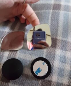 Fan Shape 360 Degree Rotate Sway Adjustabe Blind Spot Mirrors, Ampper HD Glass Convex (Low Curvature) Frameless Stick On Lens (Pack of 2) Pack of 2 40 71uyevOgaQL