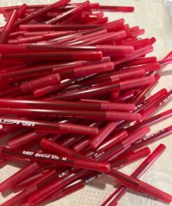 BIC Round Stic Xtra Life Ballpoint Pens, Medium Point (1.0mm), Red, 12-Count Pack, Stick Pens for Office Supplies (GSM11-RED) 12 Count (Pack of 1) Ballpoint Pen 38 71uzg6XDmQL