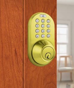 MiLocks TF-02P Digital Deadbolt Door Lock with Electronic Keypad for Exterior Doors, Polished Brass 12 71v Opei8TL