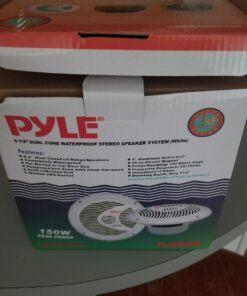 Pyle 6.5 Inch Dual Marine Speakers - 2 Way Waterproof and Weather Resistant Outdoor Audio Stereo Sound System with 150 Watt Power, Polypropylene Cone and Cloth Surround - 1 Pair - Pyle PLMR60B (Black) 41 71v TXP2gUL