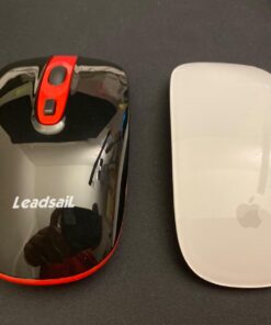 LeadsaiL Wireless Computer Mouse, 2.4G Portable Slim USB Mouse, Silent Click Cordless Mouse 3 Adjustable Levels, 4 Buttons Laptop Mouse for Windows Mac PC Notebook AA Battery-Red 45 71v cUbMkDL