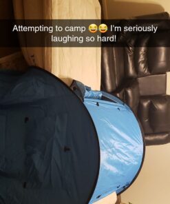 Abco Small Pop Up Tent and Automatic Instant Portable Cabana Beach Small Tent - 2 Person Pop Up Tent - 2 Doors Emergency Tent - Water-Resistant, UV Protection Sun Shelter with Carrying Bag (Sky Blue) 38 71v hJegigL