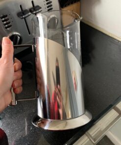 The Original Glass French Press Coffee Maker - Versatile Coffee Press, Tea Press w/ 4 Level Filtration, BPA Free French Press Stainless Steel Coffee Maker by Cafe Du Chateau (34oz) 51 71v kpLz47L