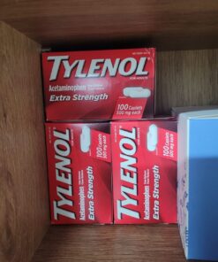 Tylenol Extra Strength Pain Reliever and Fever Reducer Caplets, 500 mg Acetaminophen Pain Relief Pills for Headache, Backache, Toothache & Minor Arthritis Pain Relief; 100 ct.; Pack of 1 100 Count (Pack of 1) 59 71v0o 39UPL